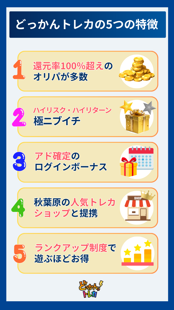 どっかんトレカの5つの特徴
