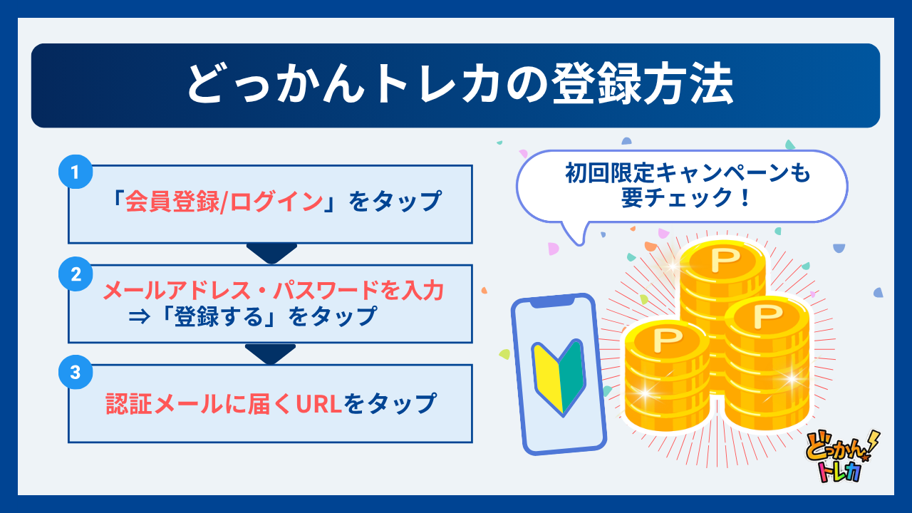 どっかんトレカの登録方法