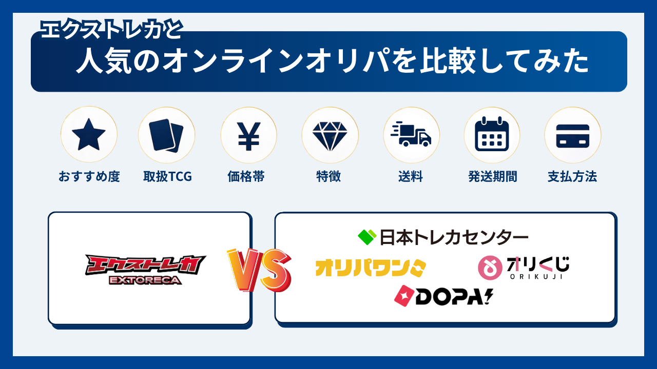 エクストレカと人気のオンラインオリパを比較してみた