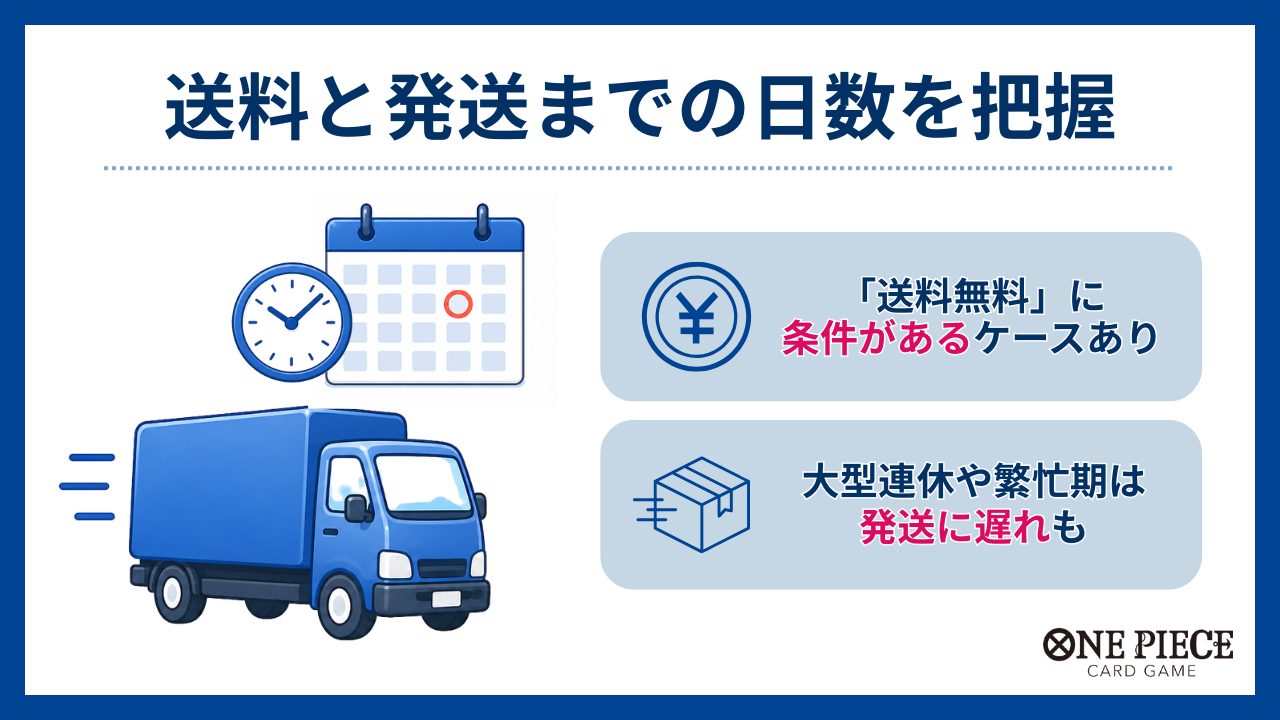 送料と発送までの日数を把握-ワンピースカードオリパおすすめ