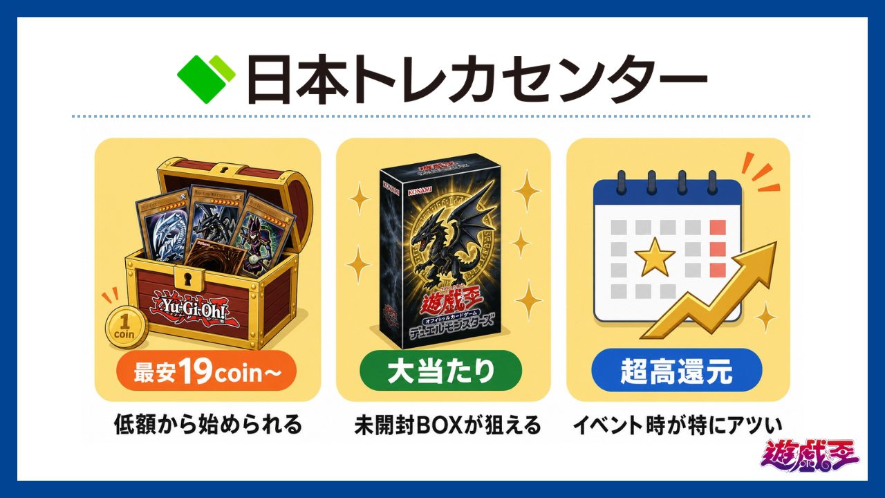 日本トレカセンター：ラインナップ充実！イベント時の超高還元オリパにも注目-遊戯王オリパおすすめ